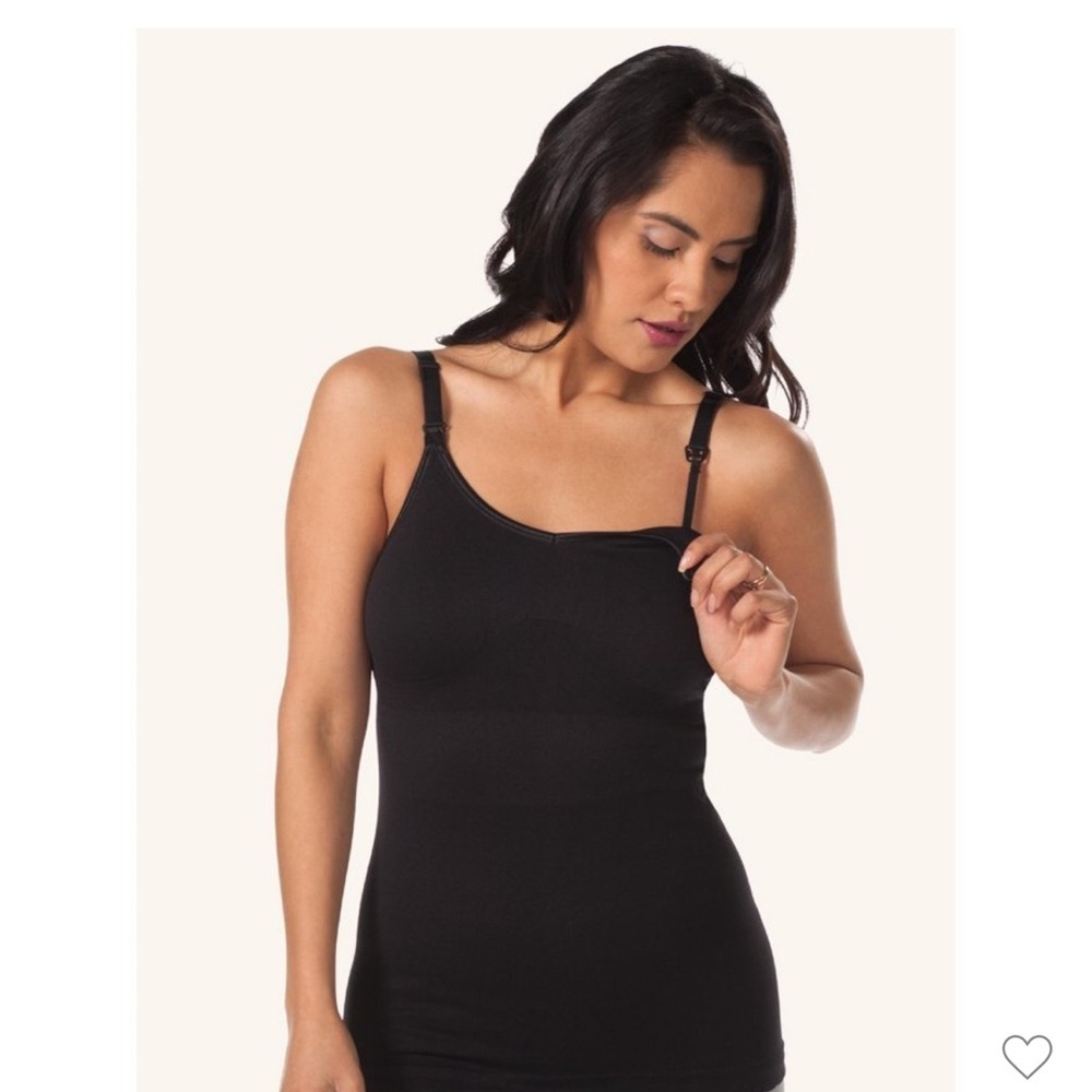 NWT leading lady Black cotton nursing tank top with shelf bra size 3x
